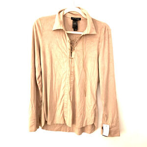 Kenneth Cole Tan Long Sleeve Lace-Up Collared Shirt S